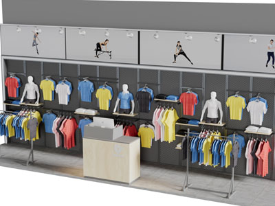 工业风服装店衣架衣服3d模型 工业风服装店衣架衣服