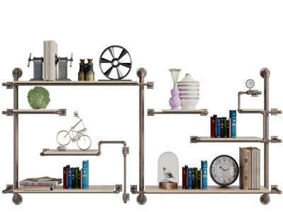 工业风金属水管装饰架