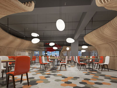 后现代饭店餐馆就餐区