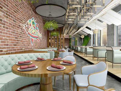 北欧饭店餐馆就餐区