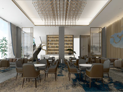 新中式大堂前台接待区