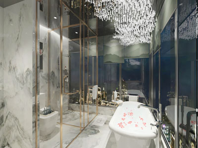 现代轻奢卫生间卫浴间淋浴间