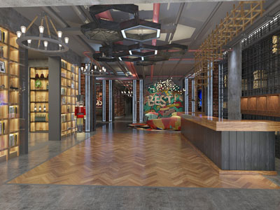 工业风大堂前台接待区