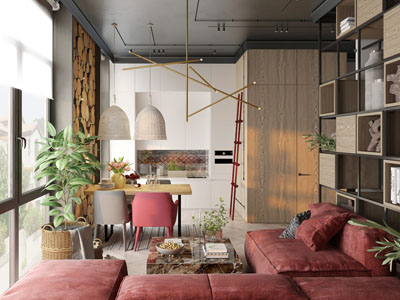 后现代客厅餐厅