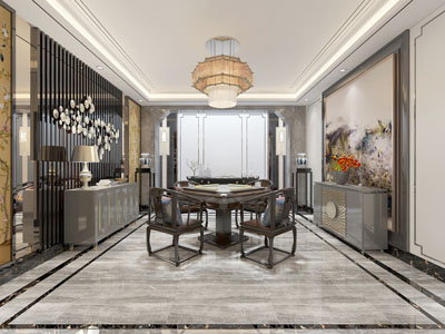 新中式棋牌室麻将室