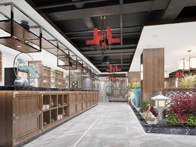 工业风饭店前台接待台