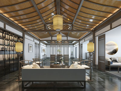 新中式大堂接待区