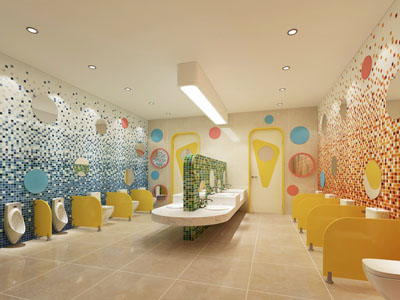 现代幼儿园公共卫生间