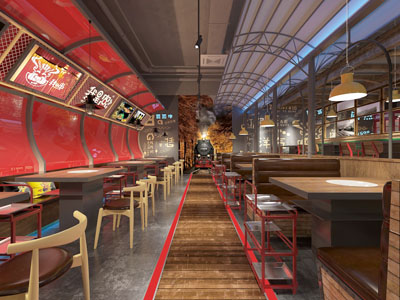 工业风饭店餐馆就餐区