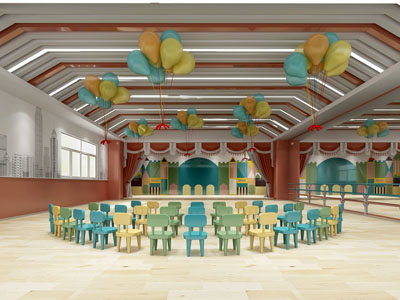 现代幼儿园活动空间舞台