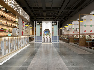 工业风饭店餐馆前台接待区