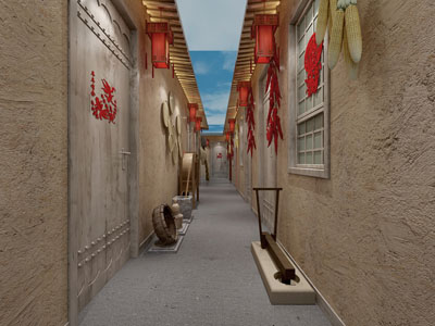 中式民宿农家院走廊过道