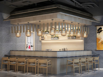 日式饭店餐馆前台接待台