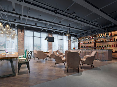 工业风茶水间休息区