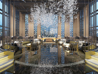 现代轻奢售楼处大堂接待区