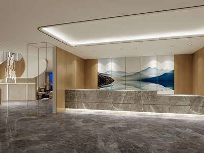 新中式大堂前台接待台