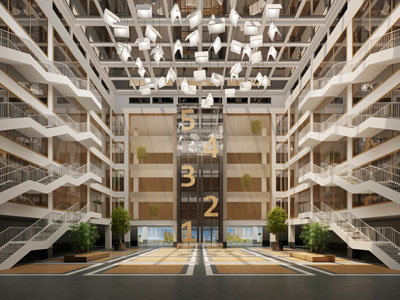 现代图书馆中庭大堂