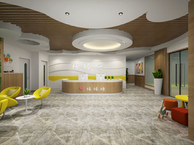 现代幼儿园大堂前台接待区