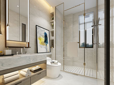 现代轻奢卫生间卫浴间淋浴房