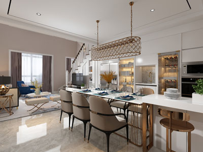 现代轻奢餐厅厨房