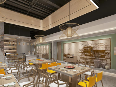 北欧饭店餐馆就餐区