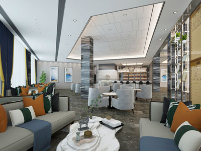 现代售楼处接待洽谈区