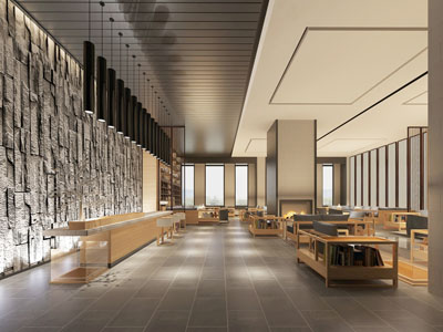 新中式大堂前台接待区