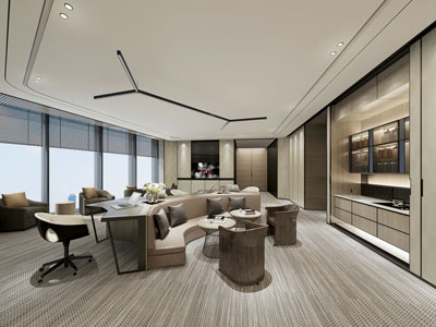 现代茶水间休息区