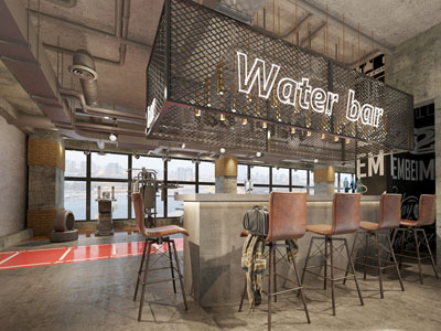 工业风茶水间休息区