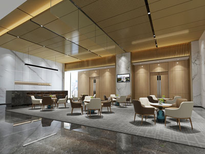 现代大堂前台接待区