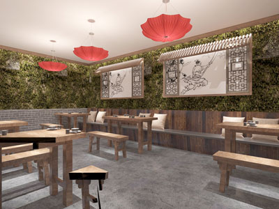 中式饭店餐馆就餐区