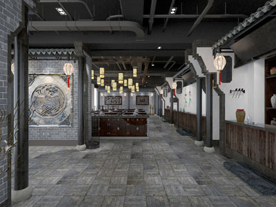 中式饭店餐馆就餐区