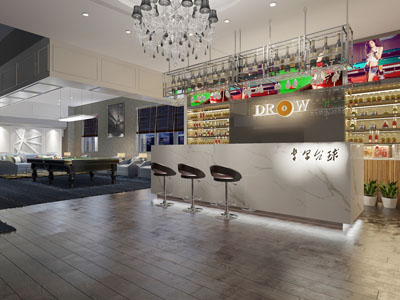 欧式台球室大厅前台接待台