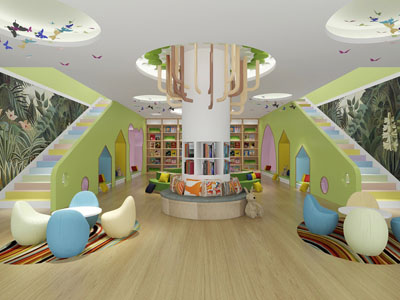现代幼儿园图书馆阅览室
