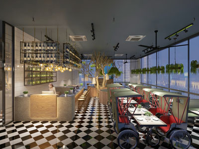 工业风饭店餐馆就餐区