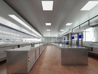 现代酒店中央厨房后厨