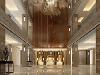 新中式大堂前台接待台