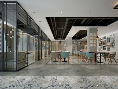 北欧饭店餐馆就餐区