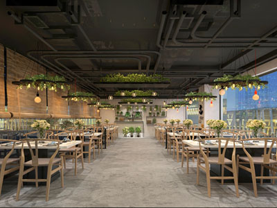 工业风饭店餐馆就餐区