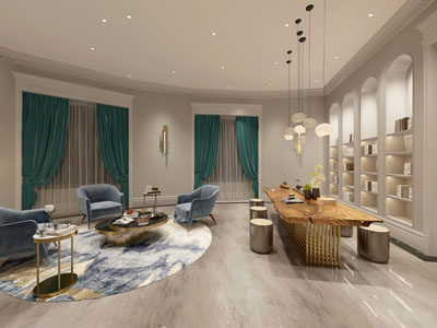 新中式茶水间休息区