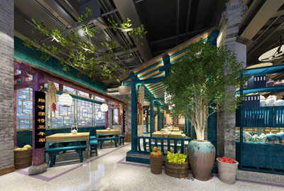 中式古典饭店餐馆就餐区