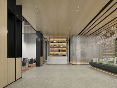 现代售楼处大堂前台接待区