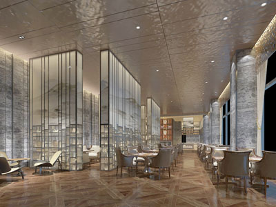 新中式饭店餐馆就餐区