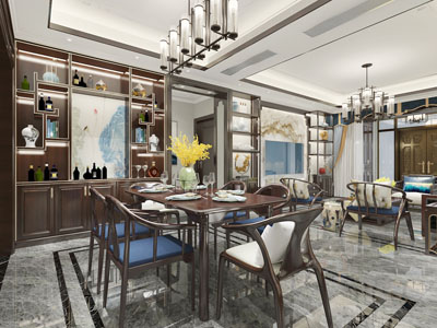 新中式客厅餐厅