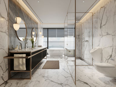 现代轻奢卫生间卫浴间淋浴间