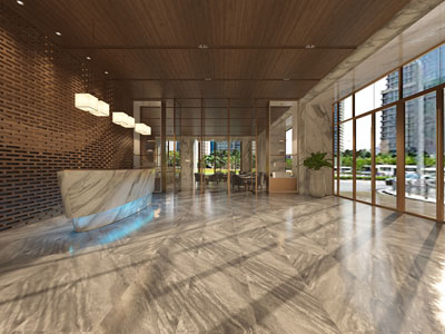 新中式大堂前台接待区