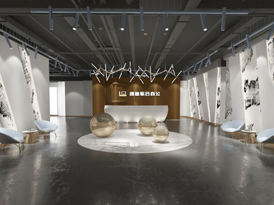 后现代写字楼大堂前台接待区