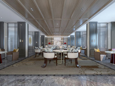 新中式大堂前台接待区