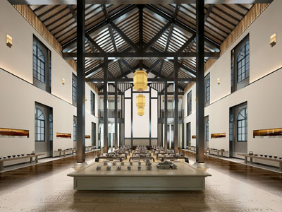 中式售楼处接待区