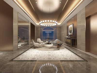 新中式大堂前台接待区